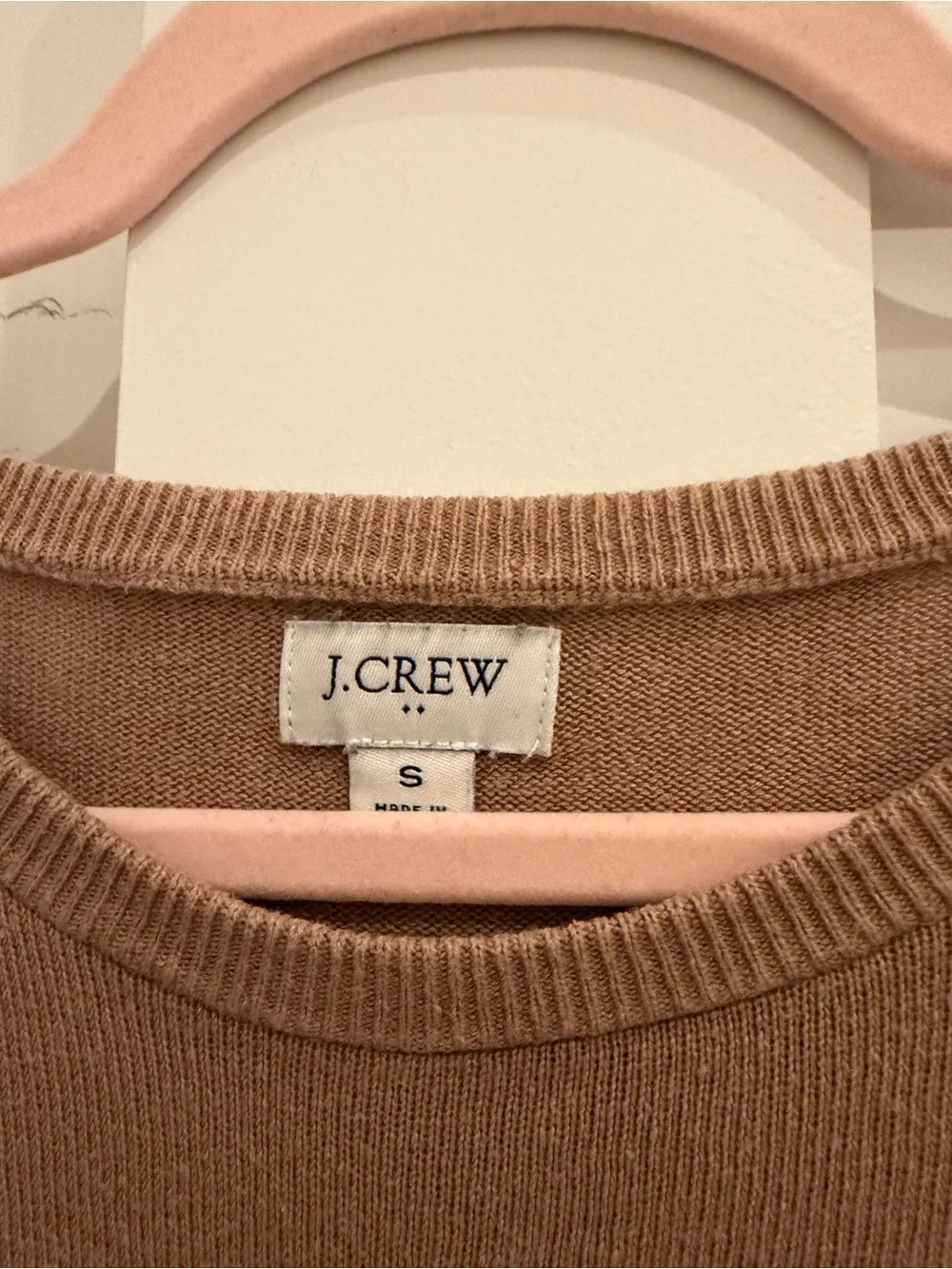 J.Crew Short Sleeve Knit Top in Camel Brown